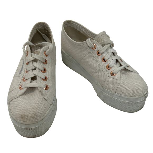 Sperga women's White 2790 Platform Low Top Sneaker - Picture 1 of 4